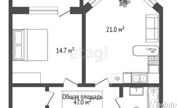 2-комн квартира Рубиновый пер, 8,  д. 8