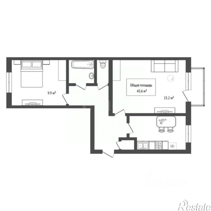 2-комн квартира ул Лунная, 20,  д. 20