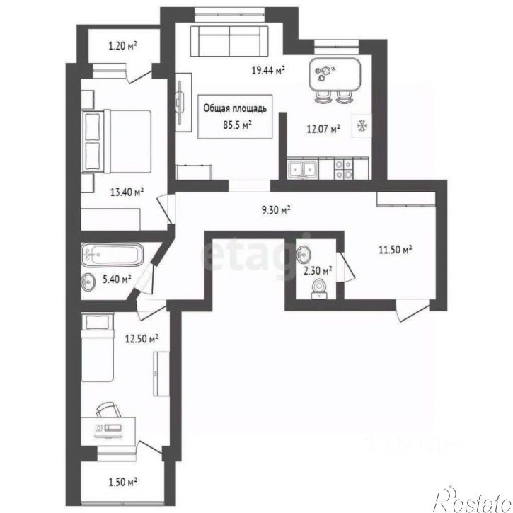 3-комн квартира ул О.Кошевого, 6,  д. 6