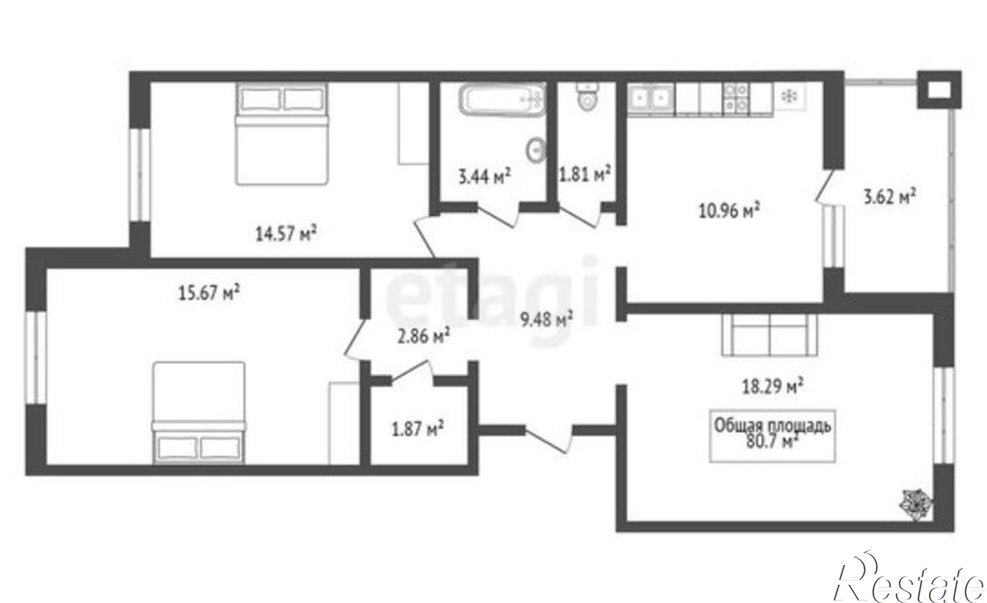 Купить квартиру за 8 500 000 рублей на ул Первомайская, 125А