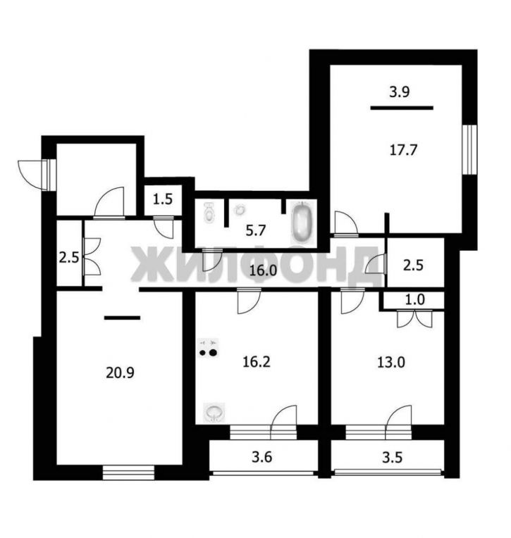 3-комн квартира Северный микрорайон, д.6