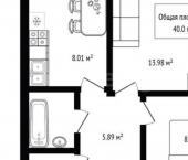 2-комн, 40кв м, этаж 1/3 ул Черемушная, 51 1