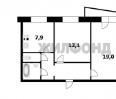 2-комн, 52.8кв м, этаж 8/10 Первомайская улица, д.11