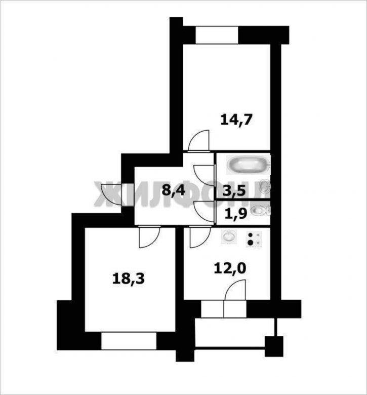2-комн квартира Красная Сибирь улица, д.132
