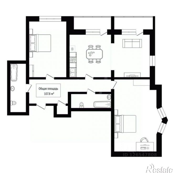 3-комн квартира ул Красная Сибирь, 128,  д. 128