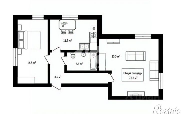 2-комн квартира ул Виноградная, 12,  д. 12