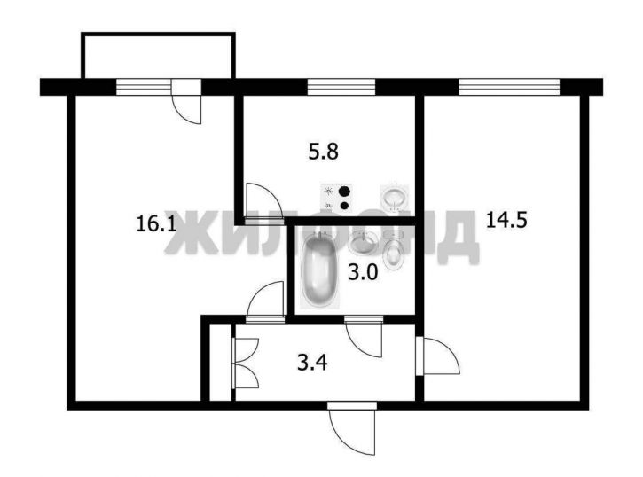 2-комн квартира 35-я улица, д.1