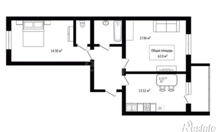 2-комн квартира ул Солнечная, 31,  д. 31