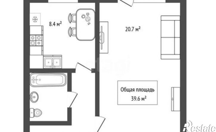 1-комн квартира ул Рогачева, 20,  д. 20