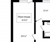 1-комн, 41кв м, этаж 1/5 ул Красная Сибирь, 113