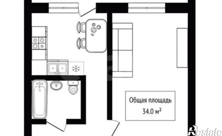 1-комн квартира ул Кристальная, 1,  д. 1