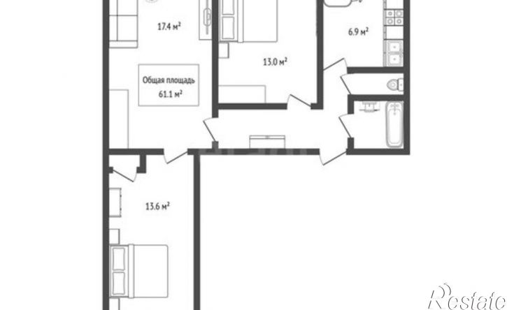 3-комн квартира ул Микрорайон, 50,  д. 50