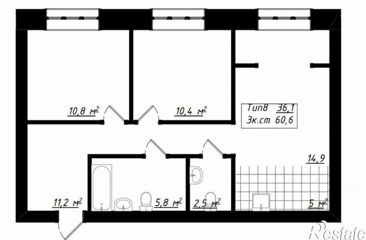 3-комн квартира ул Рогачева, 74/2,  д. 74/2