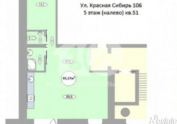 2-комн квартира ул Красная Сибирь, 106,  д. 106