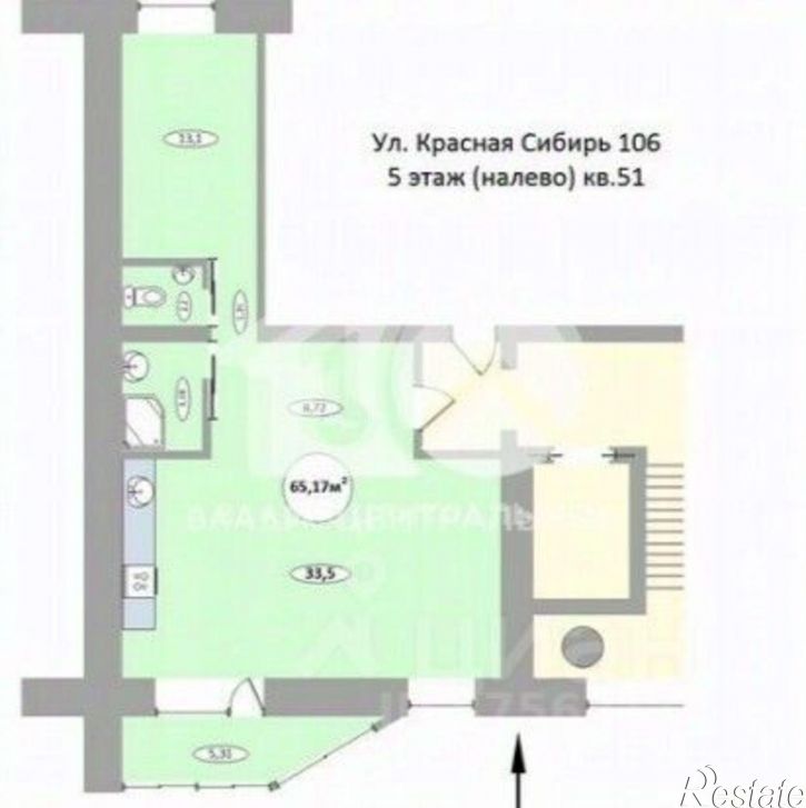 2-комн квартира ул Красная Сибирь, 106,  д. 106