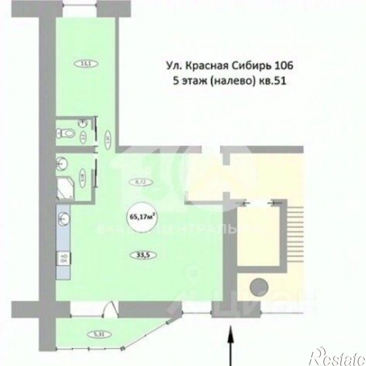 2-комн квартира ул Красная Сибирь, 106,  д. 106