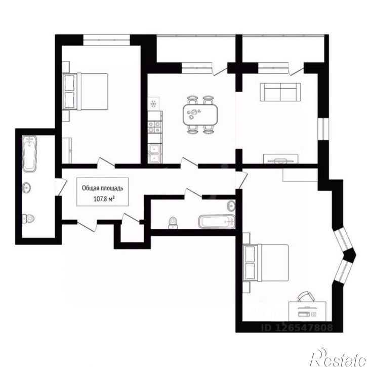 3-комн квартира ул Красная Сибирь, 128,  д. 128