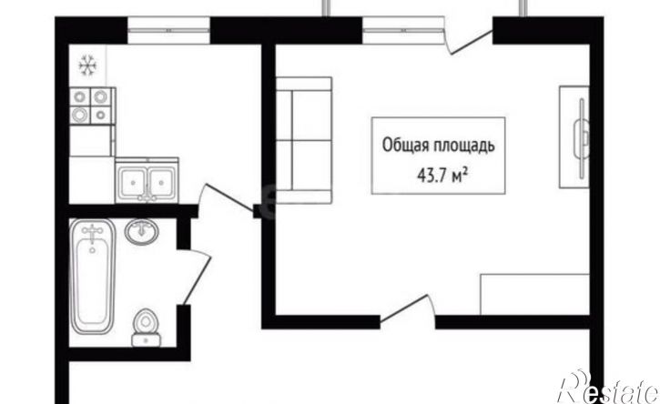 1-комн квартира ул Первомайская, 125А,  д. 125А