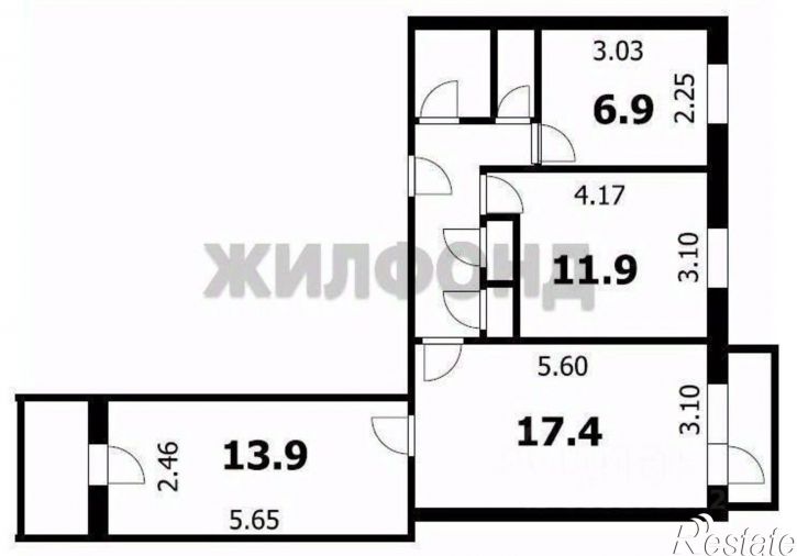 3-комн квартира ул Вокзальная, 2,  д. 2