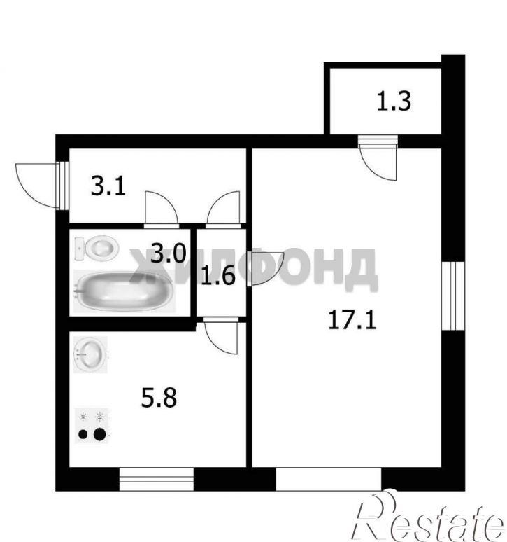 1-комн квартира Ушакова улица, д.3